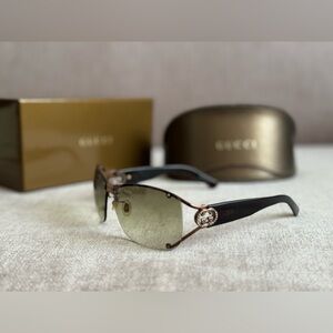 Gucci Aviator Golden/Bronze/Brown Sunglasses